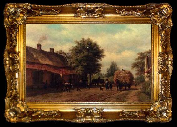 framed  unknow artist European city landscape, street landsacpe, construction, frontstore, building and architecture. 130, ta009-2